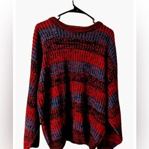 Saturdays Vintage Sweater Men's Size X-Large Red Dad Round Neck Long Sleeve